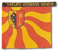 Drapeau des Tireurs Vtrans de Genve en 1910